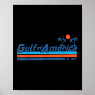 Gulf Of Usa America Est 2025 Retro Vintage Beach M Poster
