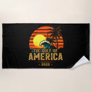 Gulf of USA America Est 2025 Retro Vintage Beach Towel