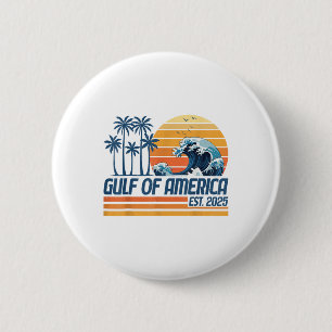 Gulf Of Usa America Est 2025 Retro Vintage Gulf Of 6 Cm Round Badge