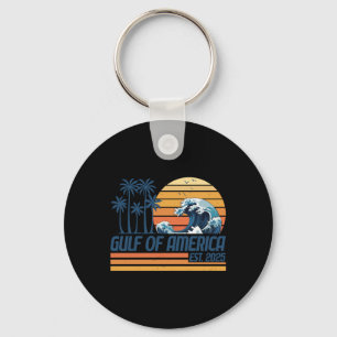 Gulf Of Usa America Est 2025 Retro Vintage Gulf Of Key Ring