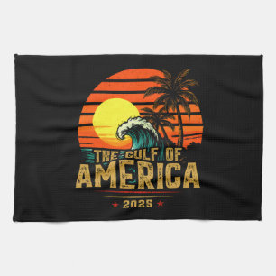 Gulf of USA America Est 2025 Retro Vintage Tea Towel