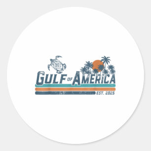 Gulf Of Usa America Est 2025 Turtle Gulf Mexico Classic Round Sticker