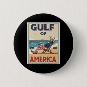 Gulf Of Usa America Est. 2025 Uncle Sam Patriotic 6 Cm Round Badge