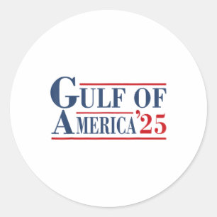 Gulf Of Usa America Est 2025 Usa American Flag Gul Classic Round Sticker