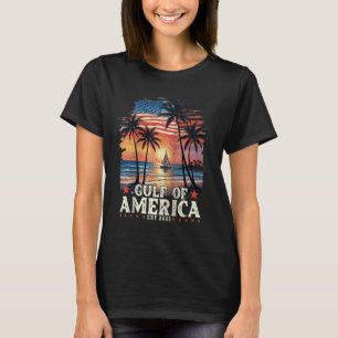 Gulf Of Usa America Est 2025 Usa American Flag Gul T-Shirt