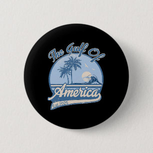 Gulf Of Usa America Est 2025 Usa Flag Retro Vintag 6 Cm Round Badge