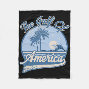 Gulf Of Usa America Est 2025 Usa Flag Retro Vintag Fleece Blanket