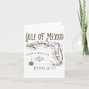 Gulf Of Usa America Funny Gulf Of Mexico Flag Map  Card