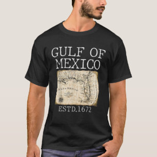 Gulf of USA America Funny Gulf of Mexico Flag Map T-Shirt