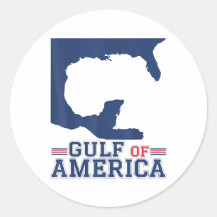 Gulf Of Usa America Funny Gulf Of Mexico July 4th  Classic Round Sticker