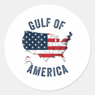 Gulf Of Usa America Funny Gulf Of Mexico Usa Flag Classic Round Sticker