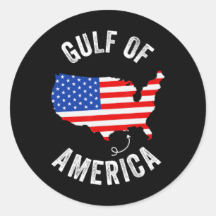 Gulf Of Usa America Funny Gulf Of Mexico Usa Flag Classic Round Sticker