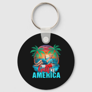Gulf Of Usa America Funny Trump On Beach Proud Pre Key Ring