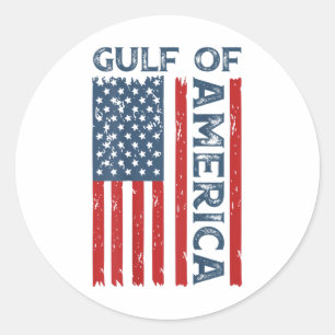 Gulf Of Usa America Funny Usa American Flag (on Ba Classic Round Sticker
