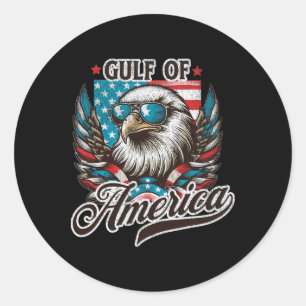 Gulf Of Usa America Funny Usa Eagle Classic Round Sticker