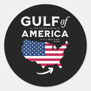 Gulf Of Usa America Funny Usa Flag 11  Classic Round Sticker