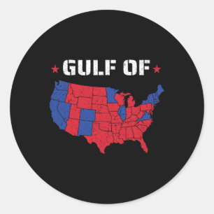 Gulf Of Usa America Funny Usa Flag 1 Classic Round Sticker