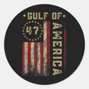 Gulf Of Usa America Funny Usa Flag 2  Classic Round Sticker