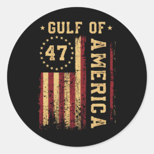 Gulf Of Usa America Funny Usa Flag 4 Classic Round Sticker