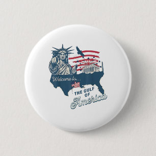 Gulf Of Usa America Funny Usa Flag 6 Cm Round Badge