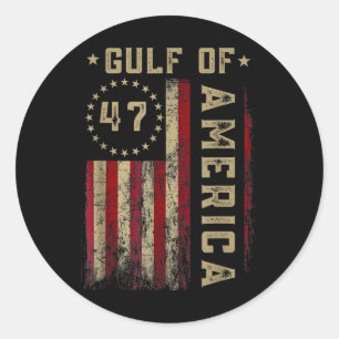 Gulf Of Usa America Funny Usa Flag Classic Round Sticker