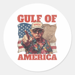 Gulf Of Usa America Funny Usa Flag Classic Round Sticker