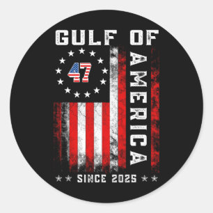 Gulf Of Usa America Funny Vintage Usa Flag Classic Round Sticker