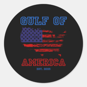 Gulf Of Usa America Mexico Gulf Est 2025 Us Americ Classic Round Sticker