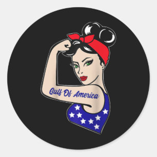 Gulf Of Usa America President Trump 2025 Raglan Ba Classic Round Sticker