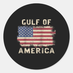 Gulf Of Usa America President Trump 2025 Raglan Ba Classic Round Sticker
