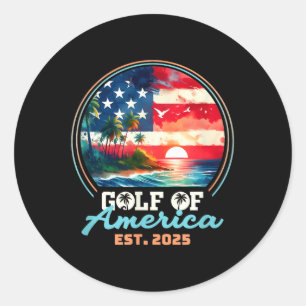 Gulf Of Usa America Retro Vintage Beach Classic Round Sticker