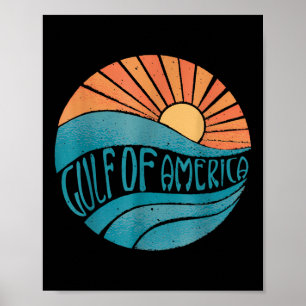 Gulf Of Usa America Retro Vintage Boho Poster