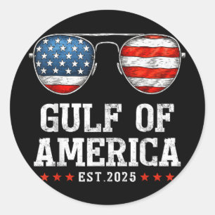 Gulf Of Usa America Since 2025 Red White And Blue  Classic Round Sticker