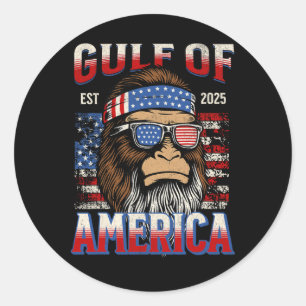 Gulf Of Usa America Trump Funny Bigfoot Mexico Pat Classic Round Sticker