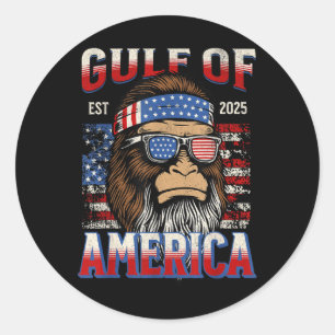 Gulf Of Usa America Trump Funny Bigfoot Mexico Pat Classic Round Sticker