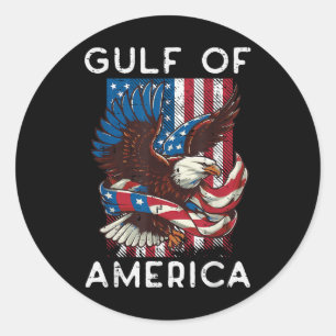 Gulf Of Usa America Us Flag Men Women Kids Classic Round Sticker