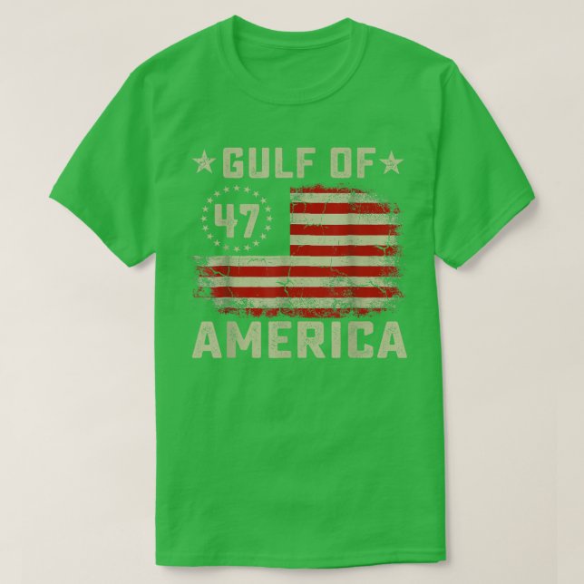 Gulf Of USA America USA American Flag T-Shirt (Design Front)