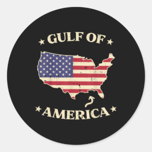 Gulf Of Usa America Usa American Map Men Women Kid Classic Round Sticker