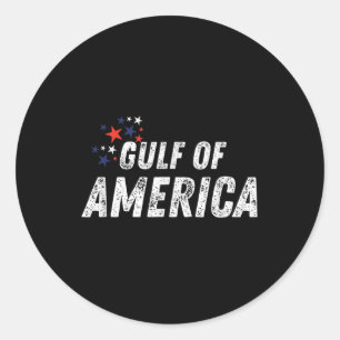 Gulf Of Usa America Vintage American Flag Beach Ca Classic Round Sticker