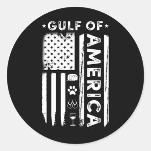 Gulf Of Usa America Vintage American Flag Camping Classic Round Sticker