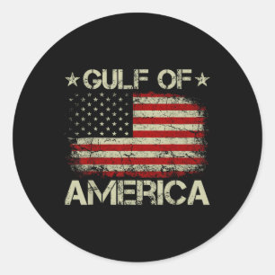Gulf Of Usa America Vintage American Flag Patrioti Classic Round Sticker