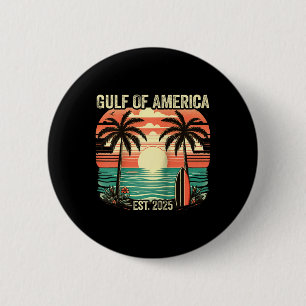 Gulf Of Usa America Vintage Beach Americas Gulf Me 6 Cm Round Badge