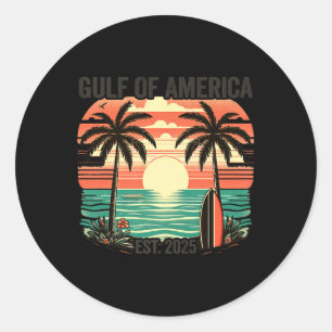 Gulf Of Usa America Vintage Beach Americas Gulf Me Classic Round Sticker