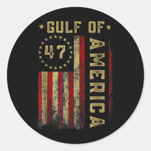 Gulf Of Usa America Vintage Usa Flag Classic Round Sticker
