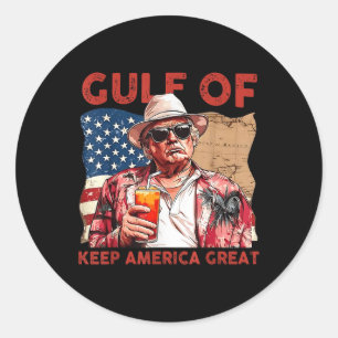 Gulf Of Usa Patriotic Americas Gulf American Flag Classic Round Sticker