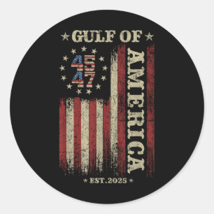 Gulf Retro Of America Est 2025 Usa American Flag M Classic Round Sticker