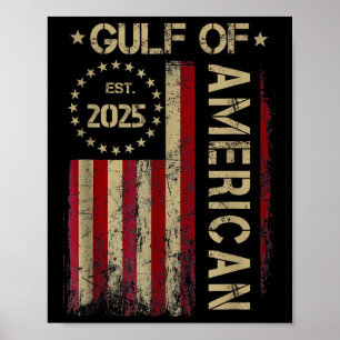 Gulf Retro Of America Est 2025 Usa American Flag M Poster
