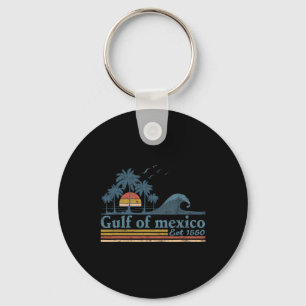 Gulf Retro Of Mexico Est 1550 Retro Vintage Beach  Key Ring