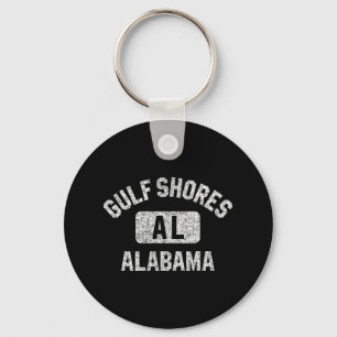 Gulf Shores Al Alabyma Gym Style Distressed White Key Ring