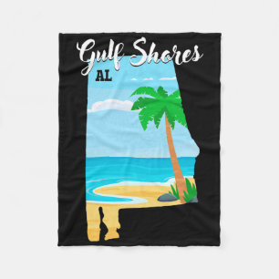 Gulf Shores Al Vintage Orange Beach Alabyma Trip V Fleece Blanket